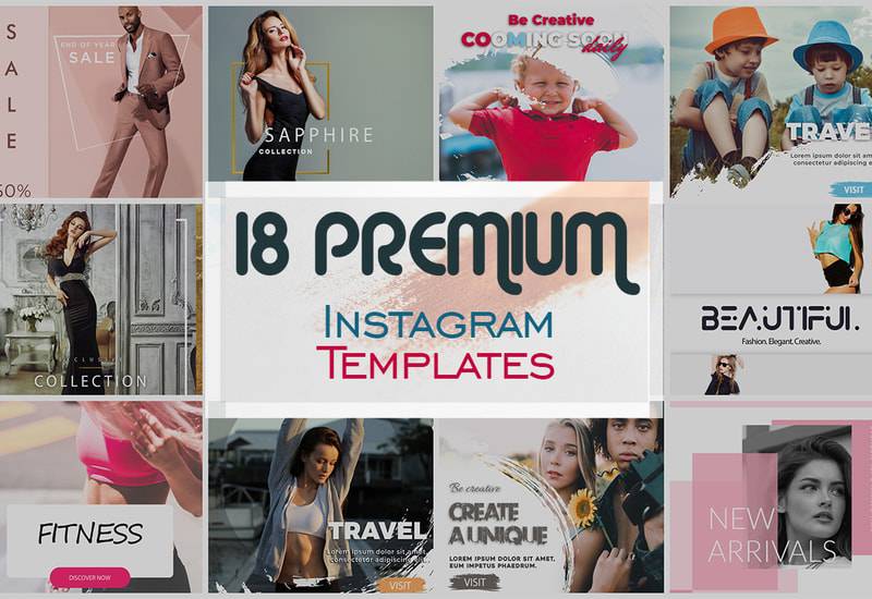 The Premium Instagram Template Bundle - 18 Templates - Artixty