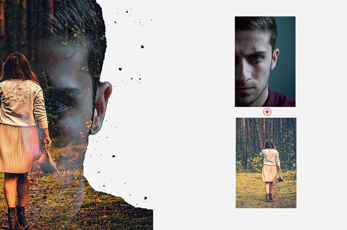 6-In-1 Double Exposure Photoshop Actions Bundle - Artixty