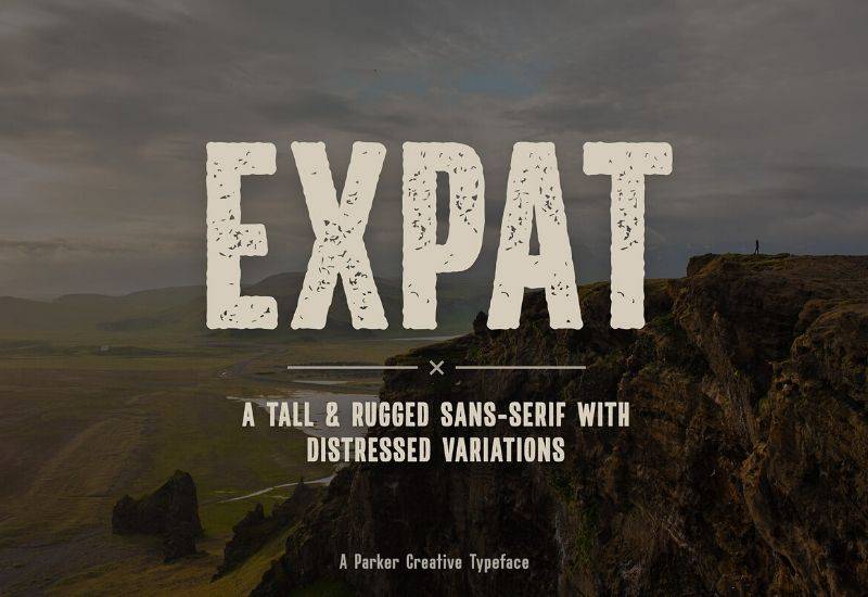 Expat Handmade Rugged Typeface - Artixty