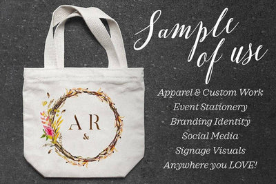 The Watercolor Monogram Illustration Bundle - Artixty