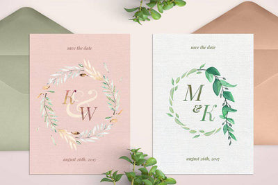 The Watercolor Monogram Illustration Bundle - Artixty