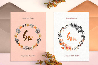 The Watercolor Monogram Illustration Bundle - Artixty