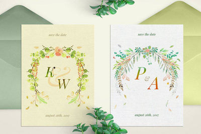 The Watercolor Monogram Illustration Bundle - Artixty