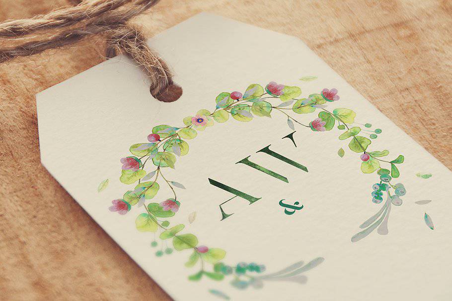 The Watercolor Monogram Illustration Bundle - Artixty
