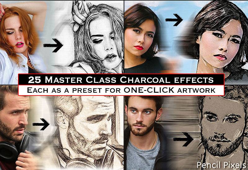 25 Realistic Charcoal Drawing & Sketching Effects - Artixty
