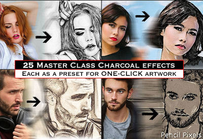 25 Realistic Charcoal Drawing & Sketching Effects - Artixty