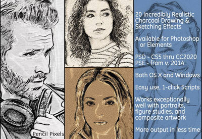 25 Realistic Charcoal Drawing & Sketching Effects - Artixty