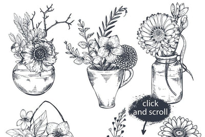 The Large Vector Flowers Bundle - 400+ Design Elements - Artixty