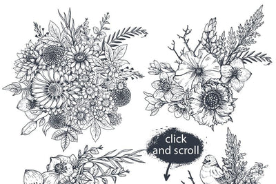 The Large Vector Flowers Bundle - 400+ Design Elements - Artixty