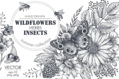 The Large Vector Flowers Bundle - 400+ Design Elements - Artixty