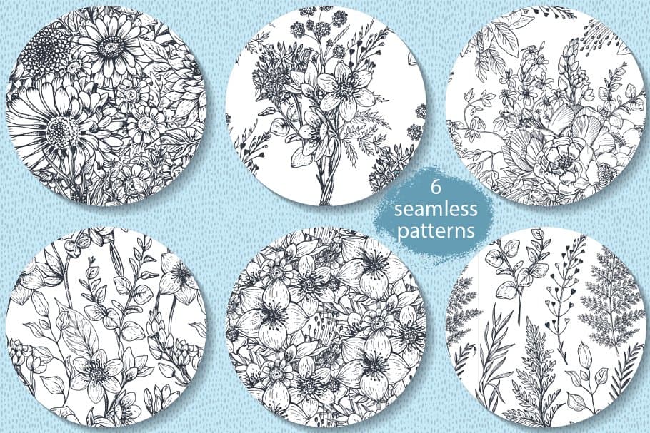 The Large Vector Flowers Bundle - 400+ Design Elements - Artixty