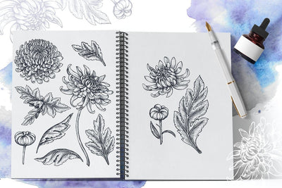The Large Vector Flowers Bundle - 400+ Design Elements - Artixty