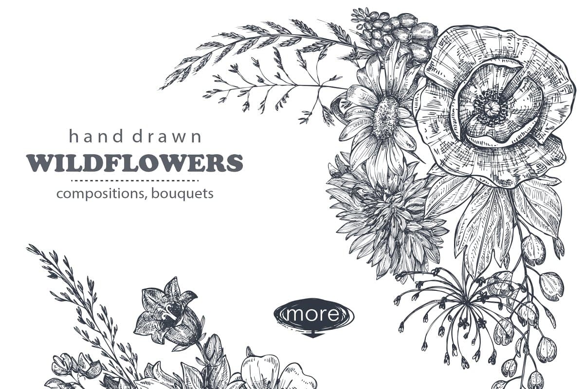 The Large Vector Flowers Bundle - 400+ Design Elements - Artixty