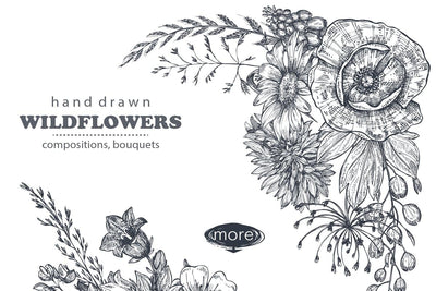 The Large Vector Flowers Bundle - 400+ Design Elements - Artixty