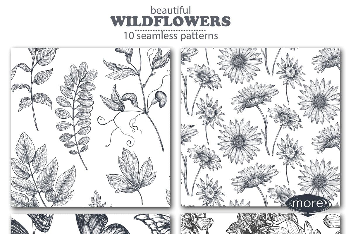 The Large Vector Flowers Bundle - 400+ Design Elements - Artixty