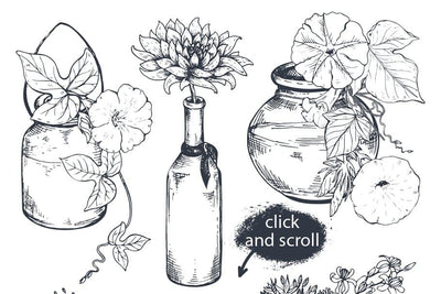 The Large Vector Flowers Bundle - 400+ Design Elements - Artixty