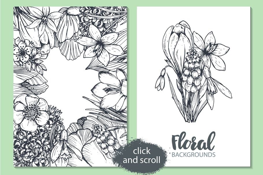 The Large Vector Flowers Bundle - 400+ Design Elements - Artixty