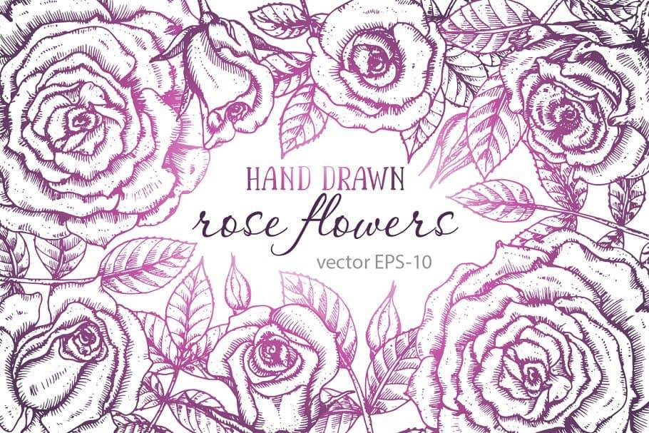 The Large Vector Flowers Bundle - 400+ Design Elements - Artixty