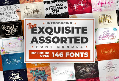 The Exquisite Assorted Font Bundle - 146 Fonts - Artixty