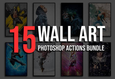 15 Wall Art Photoshop Actions Bundle - Artixty