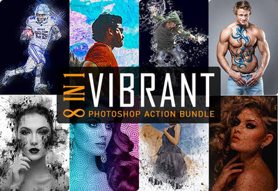 8-In-1 Vibrant Photoshop Actions Bundle - Artixty