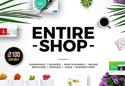 Entire Shop Presentation & Print Bundle  - 230+ Elements - Artixty