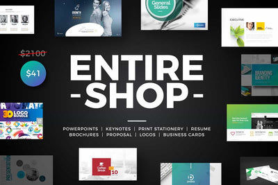 Entire Shop Presentation & Print Bundle  - 230+ Elements - Artixty