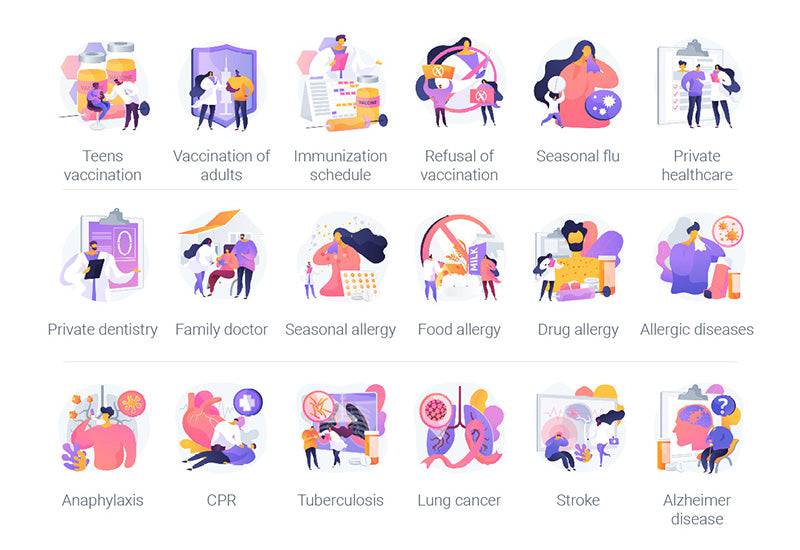 Healthcare UI Illustration Kit - 50+ Illustrations - Artixty