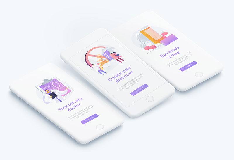 Healthcare UI Illustration Kit - 50+ Illustrations - Artixty