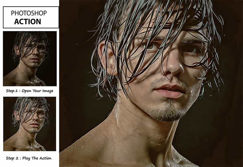 The Oil Canvas Photoshop Actions Bundle - Artixty
