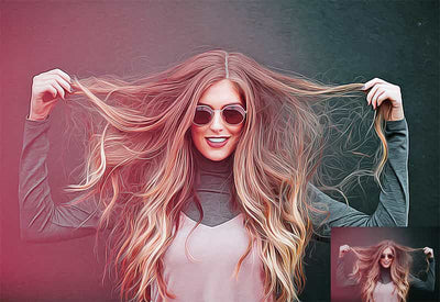 The Oil Canvas Photoshop Actions Bundle - Artixty