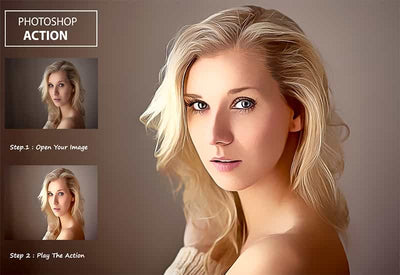 The Oil Canvas Photoshop Actions Bundle - Artixty