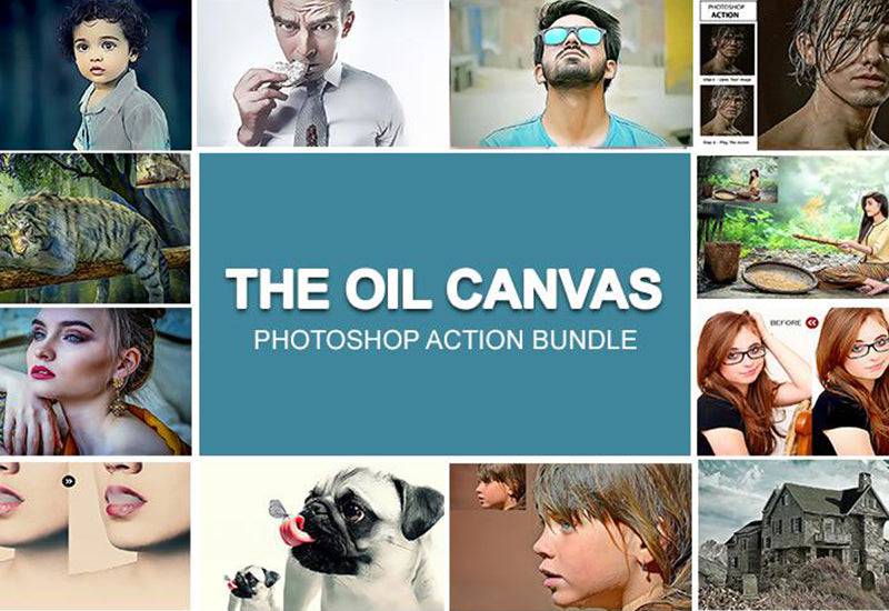 The Oil Canvas Photoshop Actions Bundle - Artixty