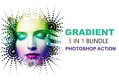 5 In 1 Gradient Photoshop Actions Bundle - Artixty
