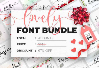 The Lovely Font Bundle - 41 Script Fonts - Artixty