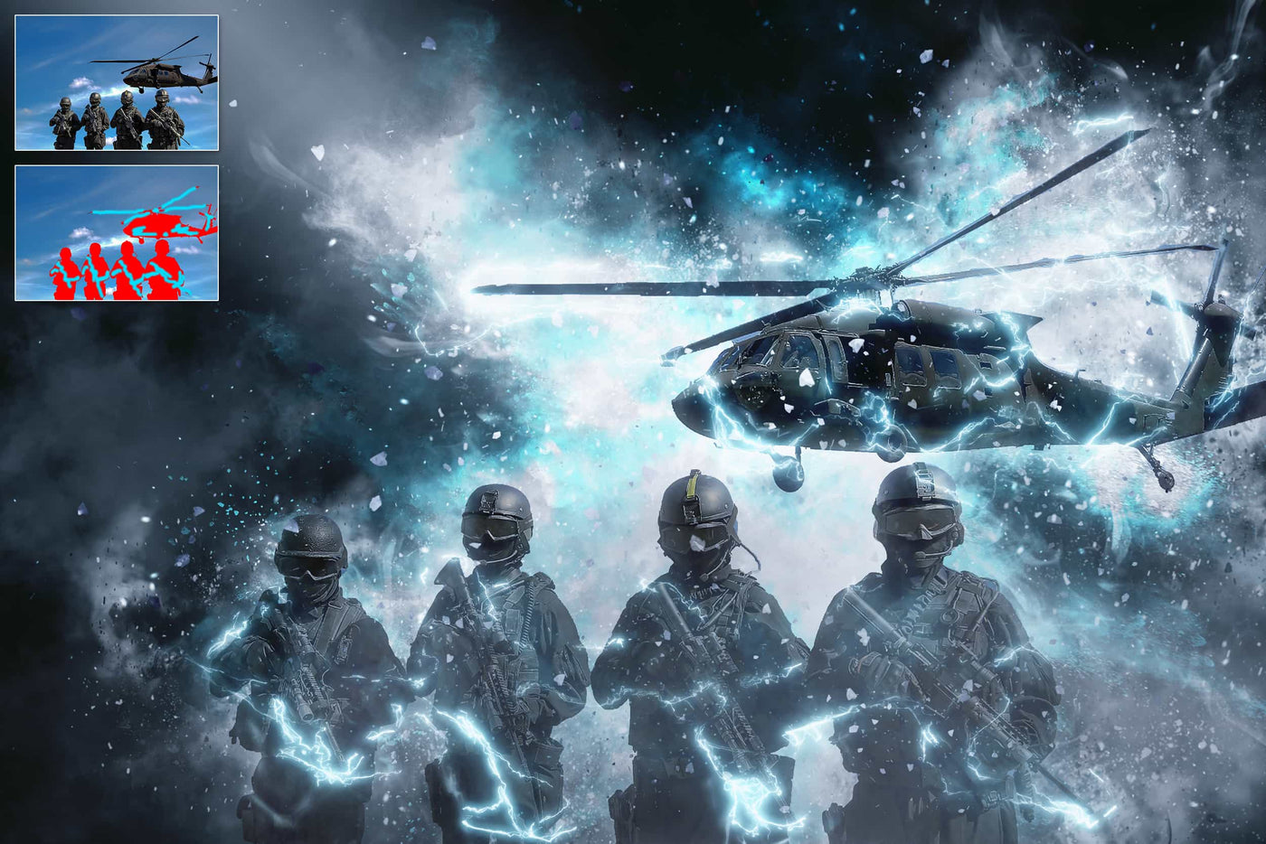 10-In-1 Lighting Explosions Photoshop Actions Bundle - Artixty