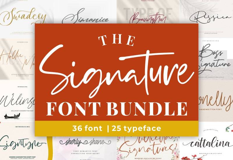 The Signature Font Bundle - 36 Professional Fonts | Artixty