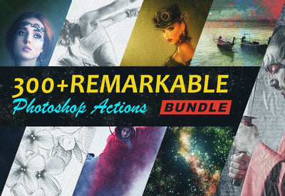 300+ Remarkable Photoshop Actions Bundle - Artixty