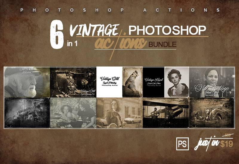 6-In-1 Vintage Photoshop Actions Bundle - Artixty