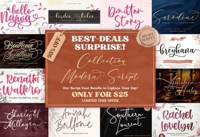 The Modern Script Font Bundle - 22 Premium Font - Artixty