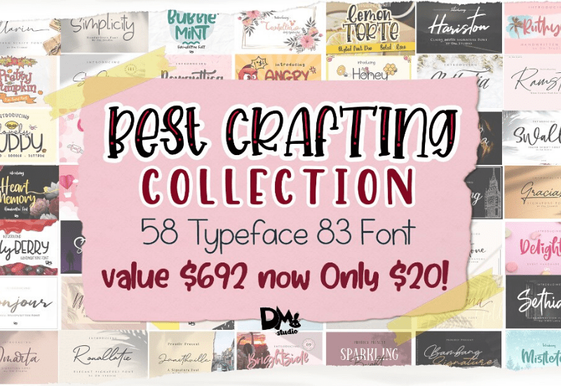 The Crafting Font Collection - 83 Best Selling Fonts - Artixty