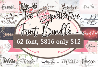 The Superlative Font Bundle - 62 Elegant Fonts - Artixty