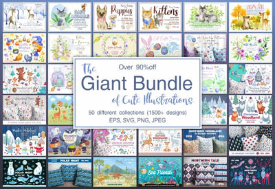 The Giant Bundle Of 1500+ Cute Illustrations - Artixty