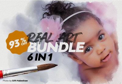 6-In-1 Real Art Photoshop Actions Bundle - Artixty