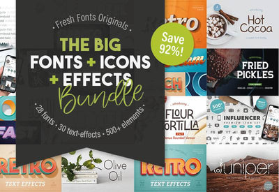 The Big Fonts Icons And Effects Bundle - Artixty