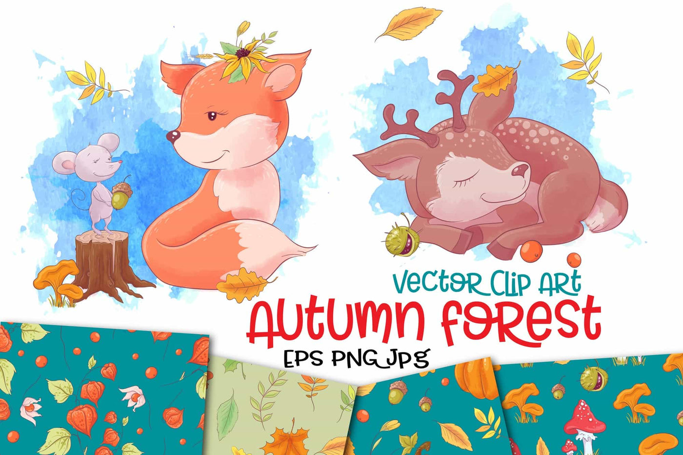 The Cute Animals Illustrations Bundle - Artixty