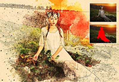 11-In-1 Elegant Watercolor Photoshop Actions Bundle - Artixty