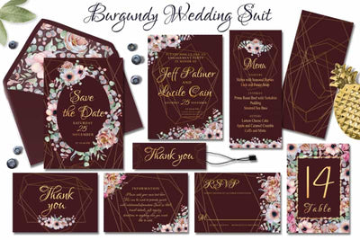 35 In 1 Watercolor Wedding Invitation Giant Bundle - Artixty