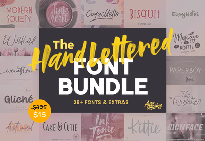 The Beautiful Hand Lettered Font Bundle - 28+ Fonts & Extras - Artixty