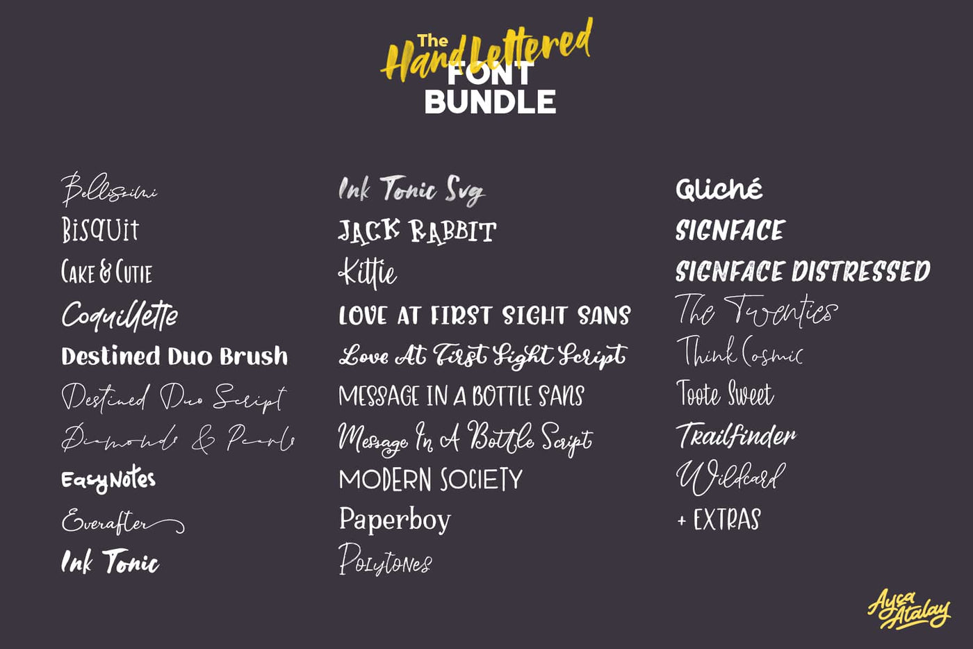 The Beautiful Hand Lettered Font Bundle - 28+ Fonts & Extras - Artixty